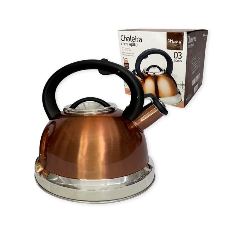 Chaleira Aço Inox Com Apito 3 Litros Café Chà C