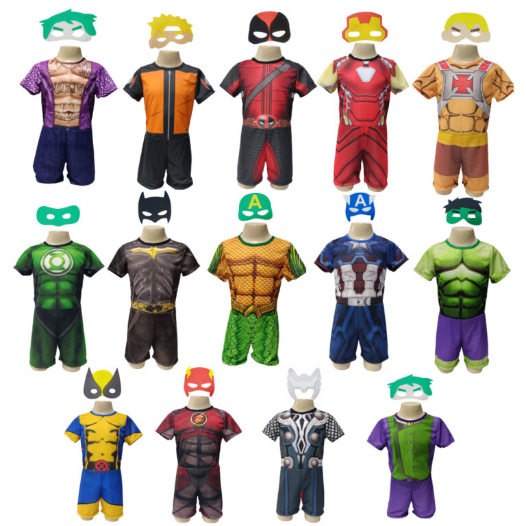 Fantasia infantil menino com Mascara Herois Festa,