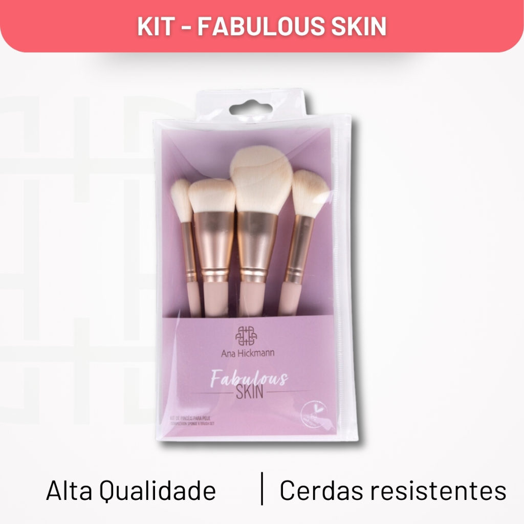 Kit de Pincéis Para Maquiagem Fabulous Skin Vegano Ana Hickmann
