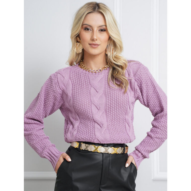 Blusa de Tricot Feminina com Detalhes Trançados
