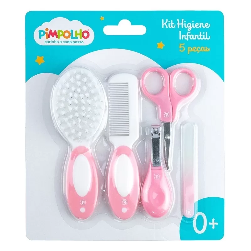 kit higiene 5 peças bebe unha pimpolho
