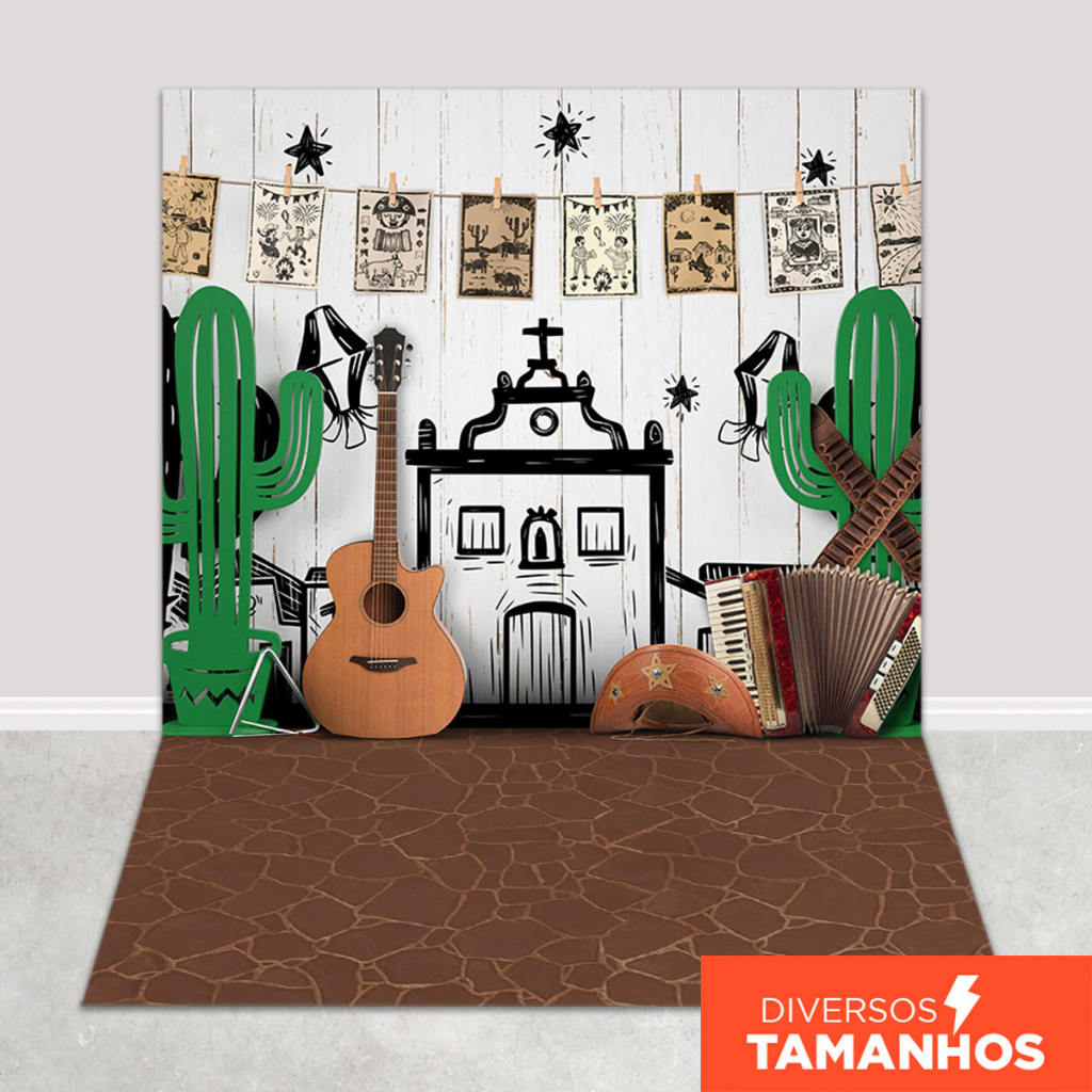 Painel Fundo Fotográfico Festa Junina Cenário Cordel Sublimado Em Tecido – FJN-159