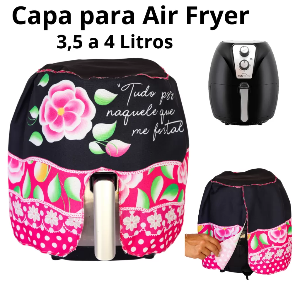 Capa Para Air Fryer Protetora Fritadeira Elétrica Cozinha Eletrodoméstico 3,5 a 4 L Oxford Outfiter