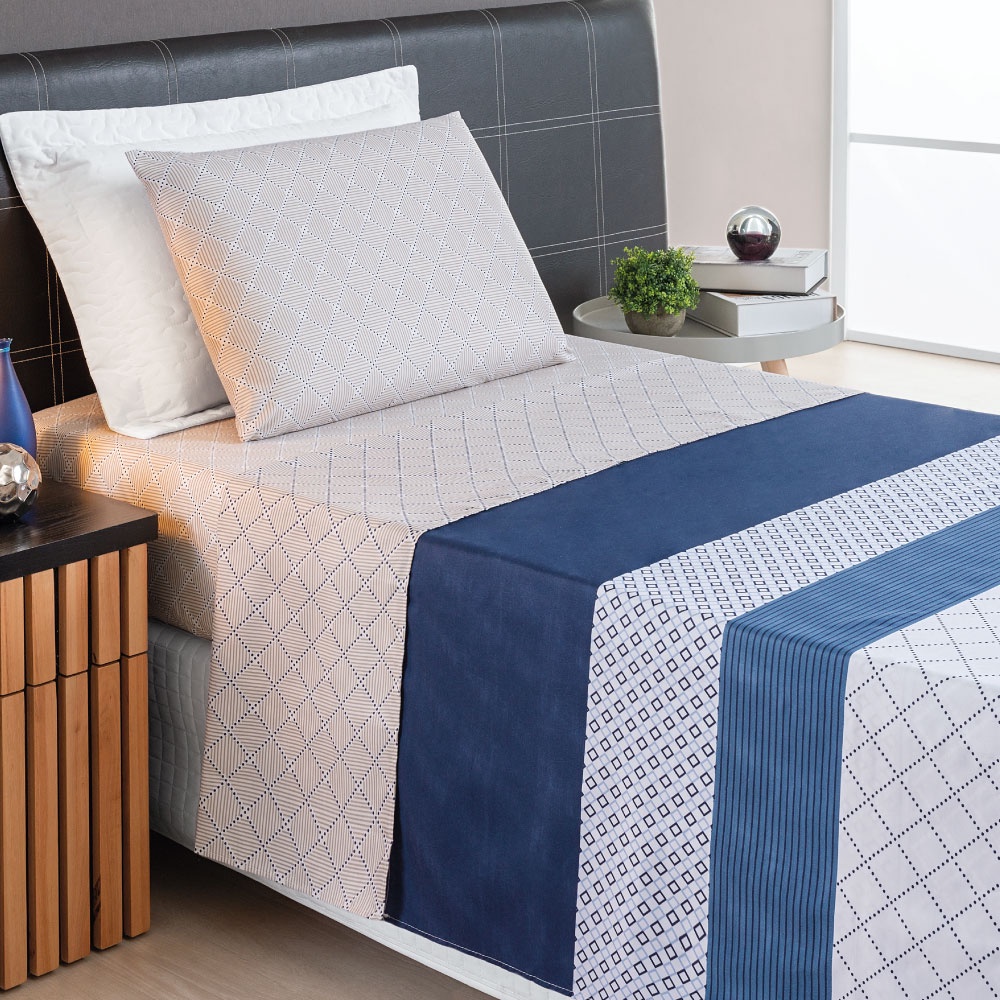 Jogo de Cama Chicago Solteiro 03 Peças Micropercal – Cinza