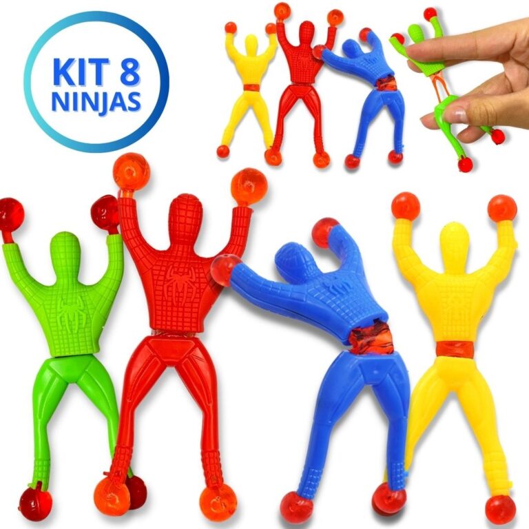 Kit 8 Boneco Ninja Que Gruda Na Parede De Brinqued