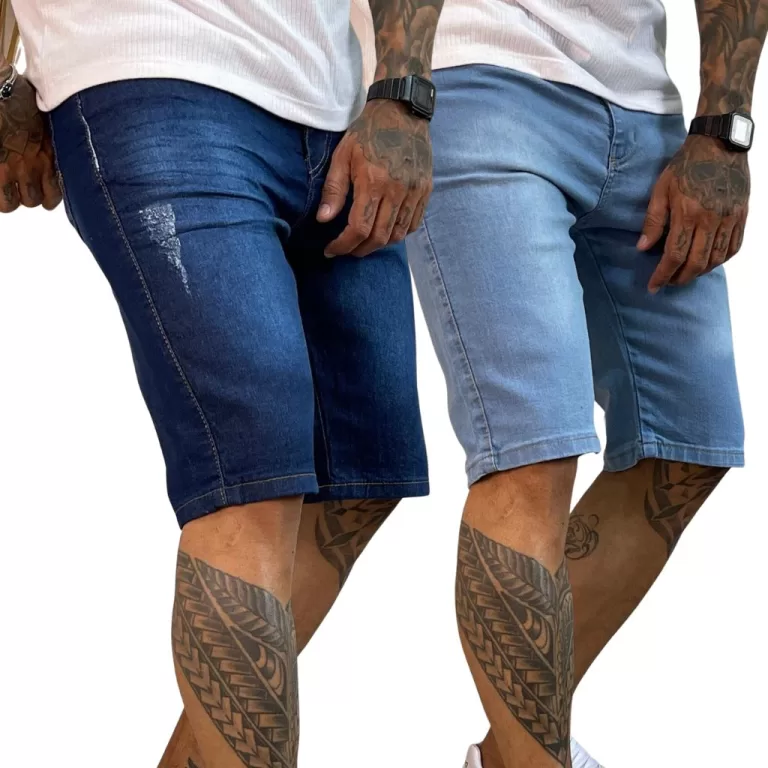Kit 2 Bermudas Masculinas Clara e Escura direto do