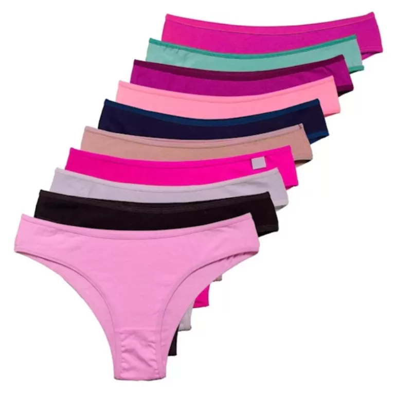 Kit 10 Calcinhas Conforto Lisas 100% Algodão P M 