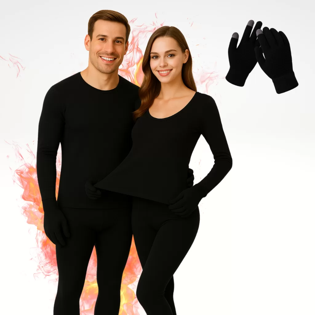 Kit Frio Inverno Conjunto 2. Pele Camisa + Calça Térmica Luva Touch