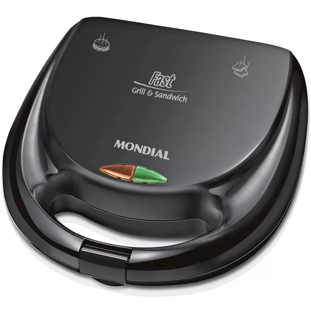 Sanduicheira Grill antiaderente 750 watts preta – S-12 – Mondial