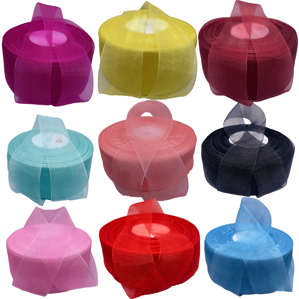 Fita de Organza Voal  de Qualidade Premium/ 38mm/Com 10 Metros