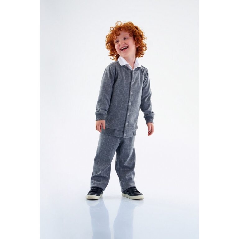 Jaqueta Bomber em Malha Xadrez Jacquard Masculina 