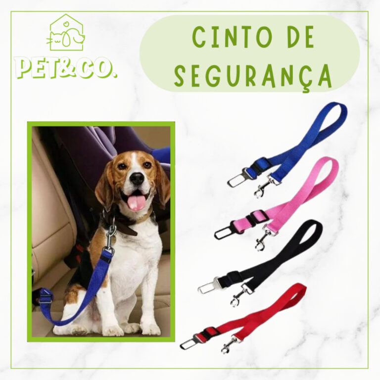 Cinto de Segurança para Cachorro e Gato Ajustáve