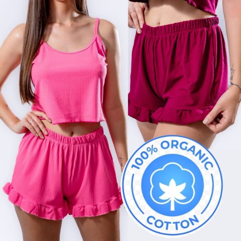 Pijama Baby Doll Alçinha Verão Algodão