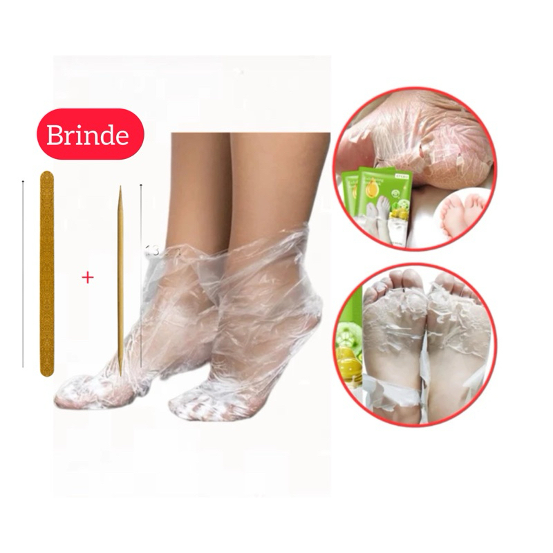 kit 4 máscara para pés ( 2 Pares) hidratante e esfoliante pés com rachadura e ressecados