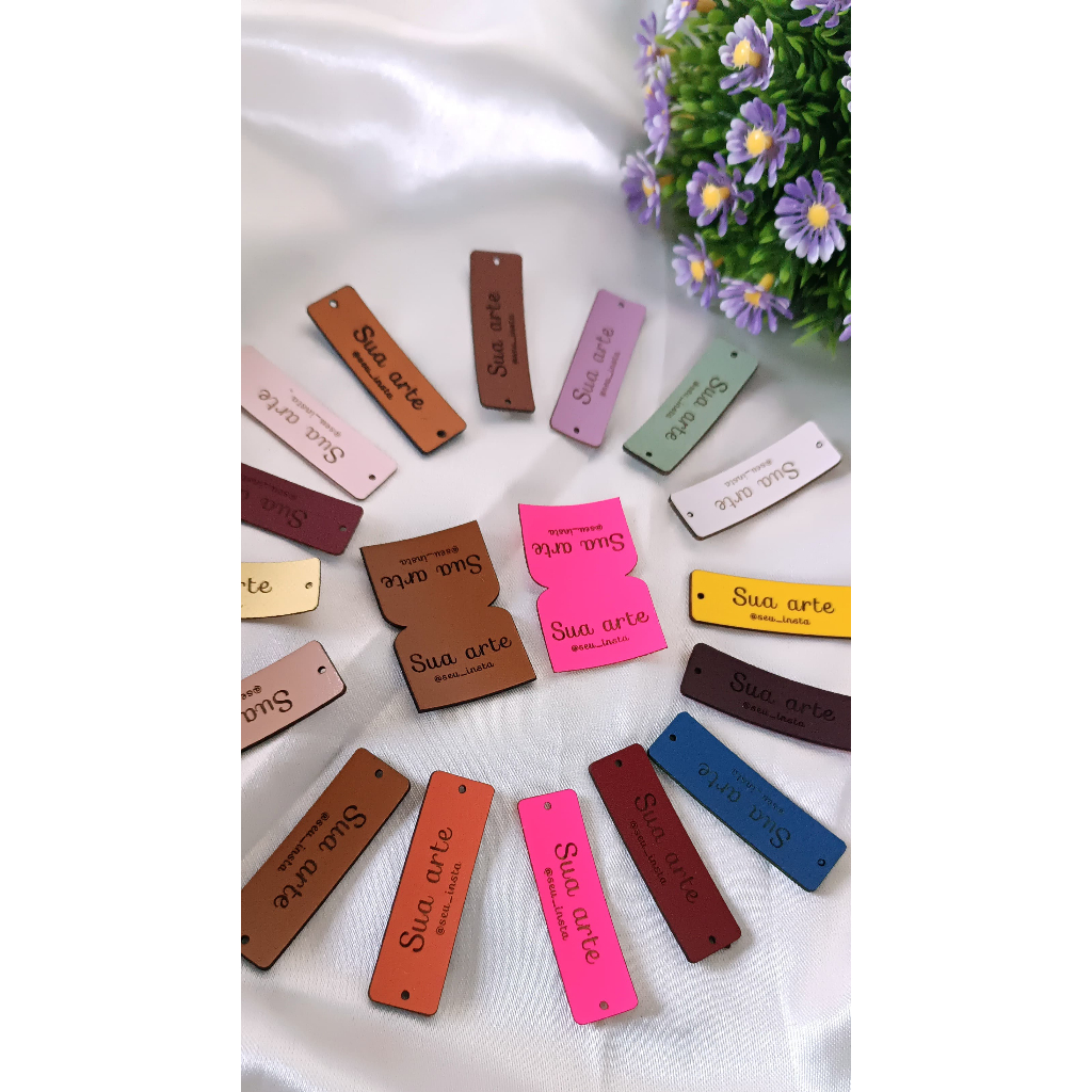 100 Etiquetas ou Puxadores de Couro Sintético