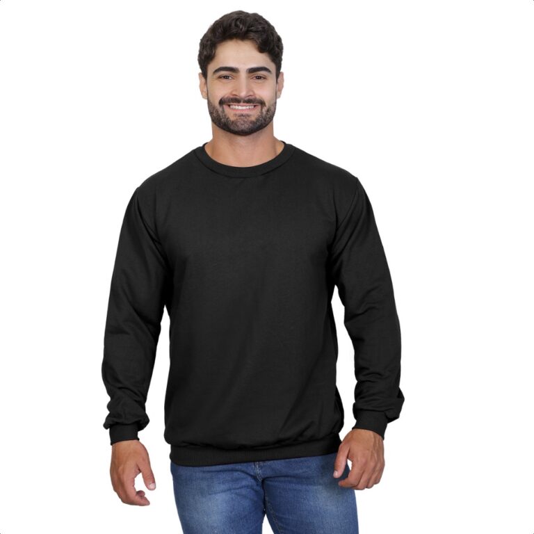 Moletom Careca Liso gola redonda sem Capuz Unissex