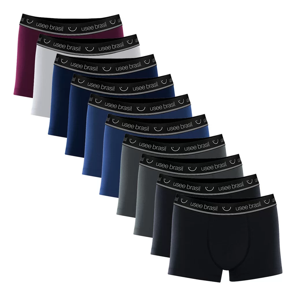 Kit Com 10 Cuecas Boxer Algodão Adulto Masculino Original Usee Brasil