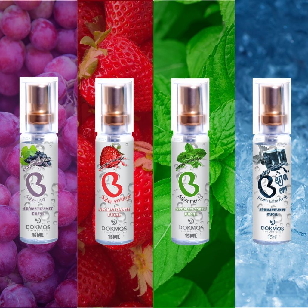 Kit Com 4 Spray Aromatizante Bucal Com Própolis Beija Bem Extra Forte Dokmos Zero Açucar