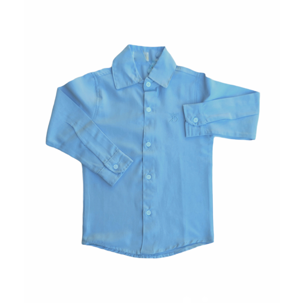 Camisa Social Infantil Masculina Manga Longa Tecido Trabalhado