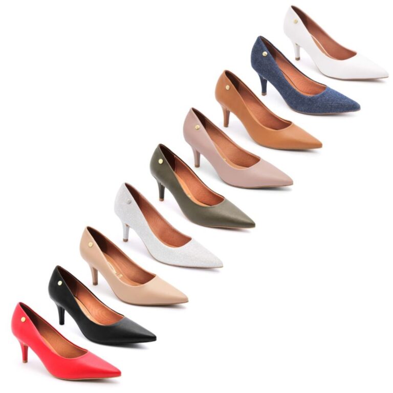 Scarpin Vizzano Feminino Salto Baixo Fino Macio Or