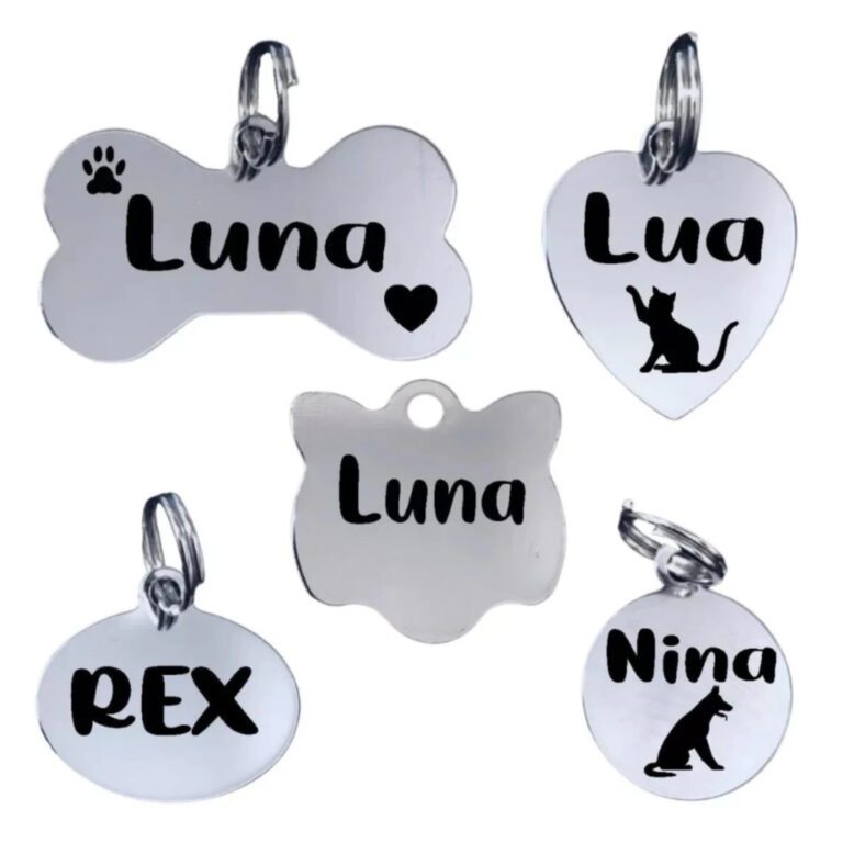 Plaquinha de Identificação Pet Personalizada Gra