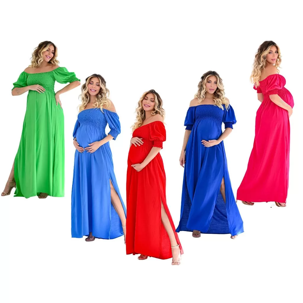 Vestido Longo Moda Evangelica Gestante Premium Maternidade