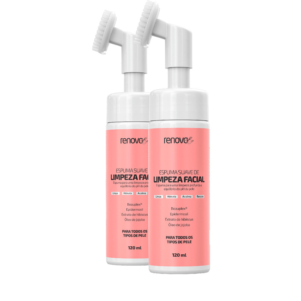Kit 2 Potes – Mousse Espuma De Limpeza Facial – Renova Be