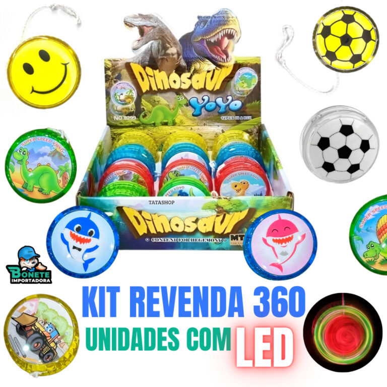 Kit com 360 unidades Yoyo (Ioiô) Com led Brinqued
