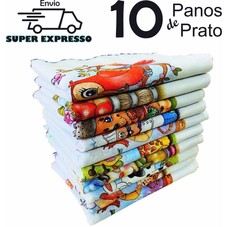 Pano De Pia  Estampado Bainha Atacado Kit Com 10 P