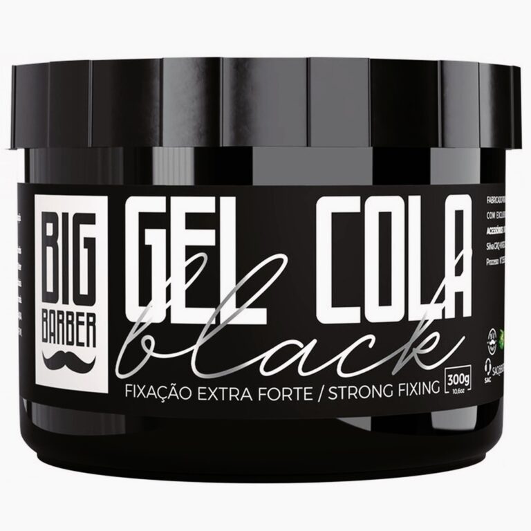 Gel Cola Black Big Barber 300g Pigmentado Fixaçã