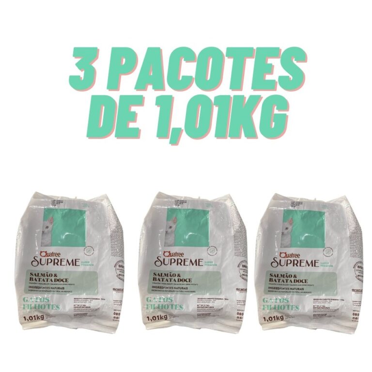Kit Ração 1kg  1, 2, 3 Pacotes Quatree Supreme g