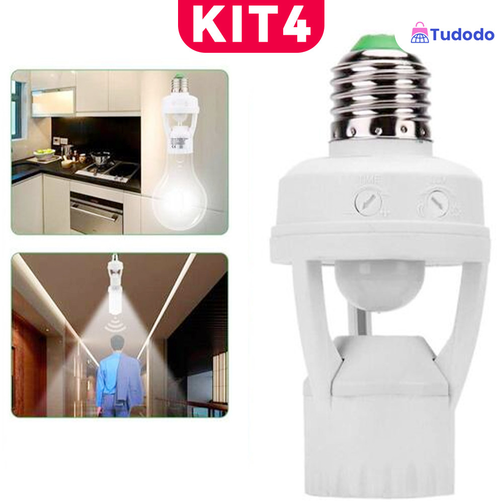 Sensor De Presença Com Fotocélula Para Lâmpada Soquete E27 Bivolt