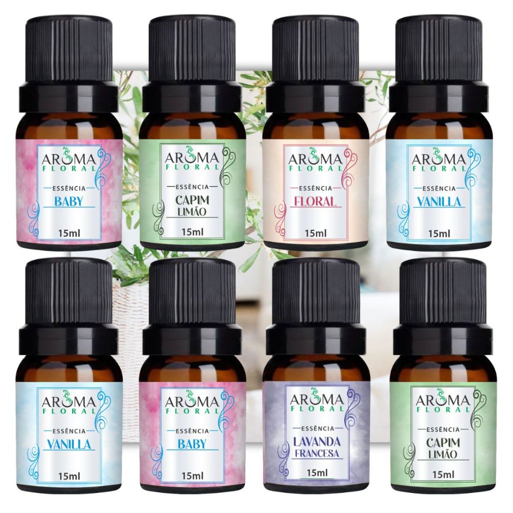Kit com 5 Essências Para Aromatizador e Difusor Elétrico a Base de Água – Cinco Aromas