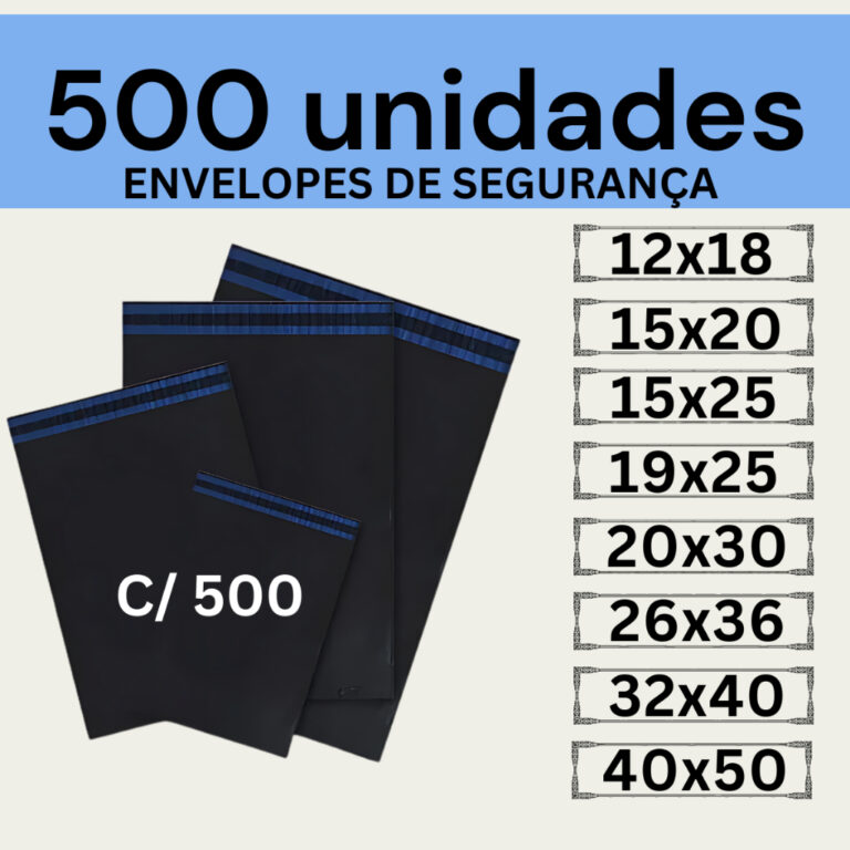 Kit 500 Envelopes Segurança Embalagem De Envio 12