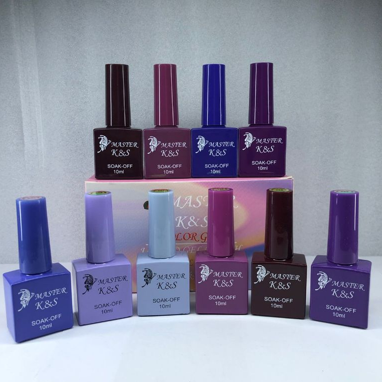 Kit  Esmaltes em Gel KES  10ml Tons Roxo