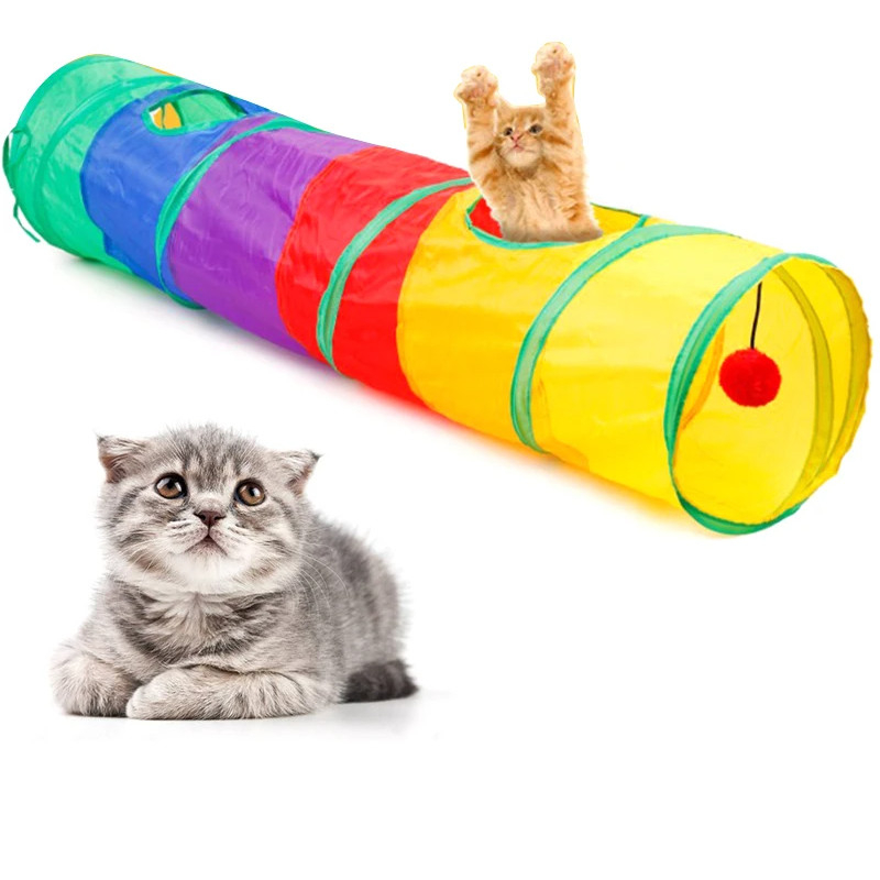 Brinquedo Interativo Para Gatos Pets Túnel Labirinto Colorid Tunel Colorido para gatos Brinquedo