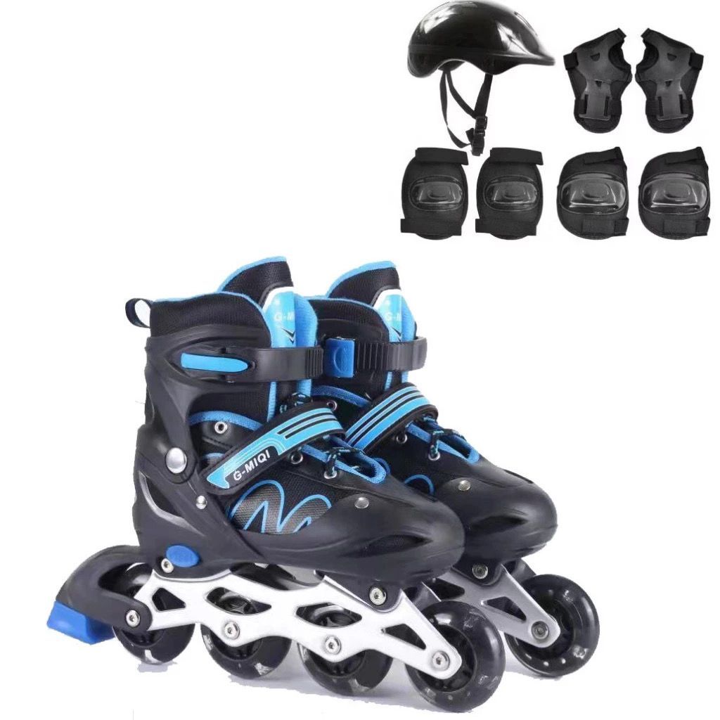 Patins Roller Inline Ajustável Com Luz De Led Com OU SEM Kit Proteção Várias Cores E Tamanhos Promoç