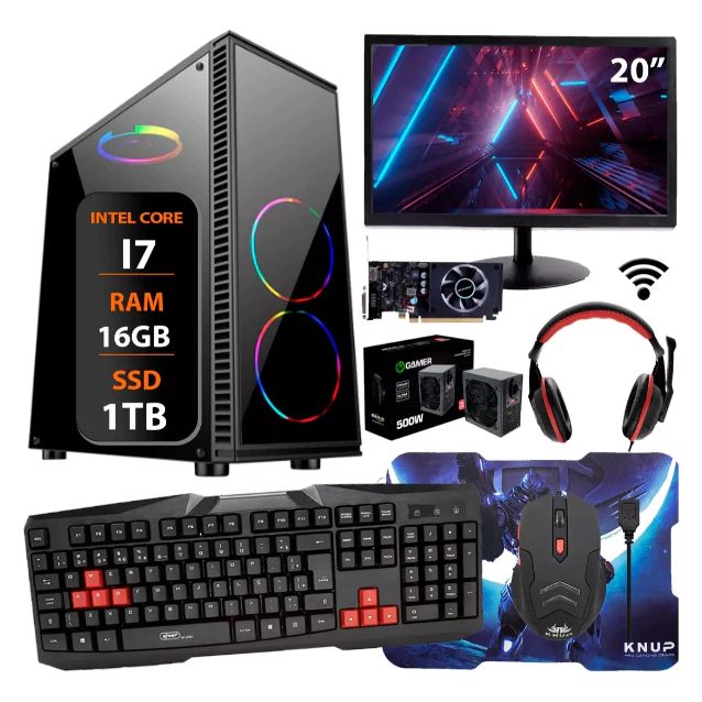 Pc Computador Gamer I7 4°ger 16gb Ssd1tb Monitor 