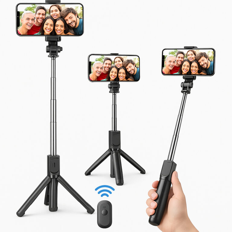 Bastão de Selfie Portátil com Tripé e Controle 