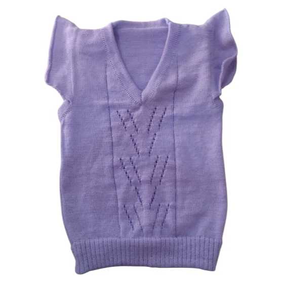 COLETE DE LÃ INFANTIL FEMININO. TAMANHO 5 ANOS. D