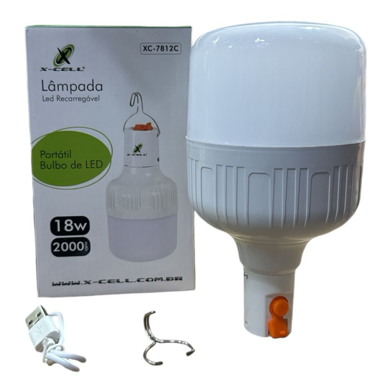 lâmpada led recarregável portátil