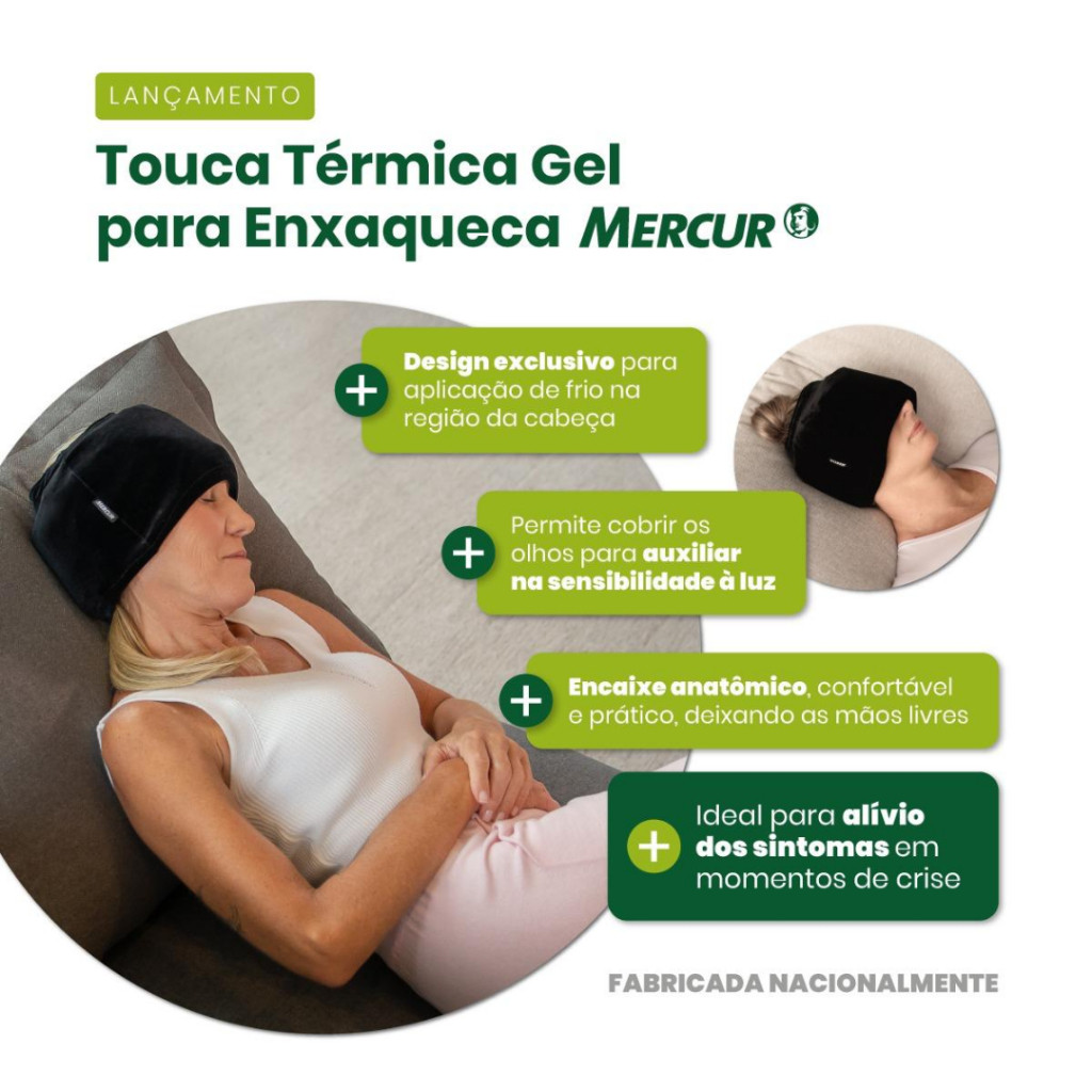 Touca Trémica Gel para Enxaqueca Mercur Alívio de Dor