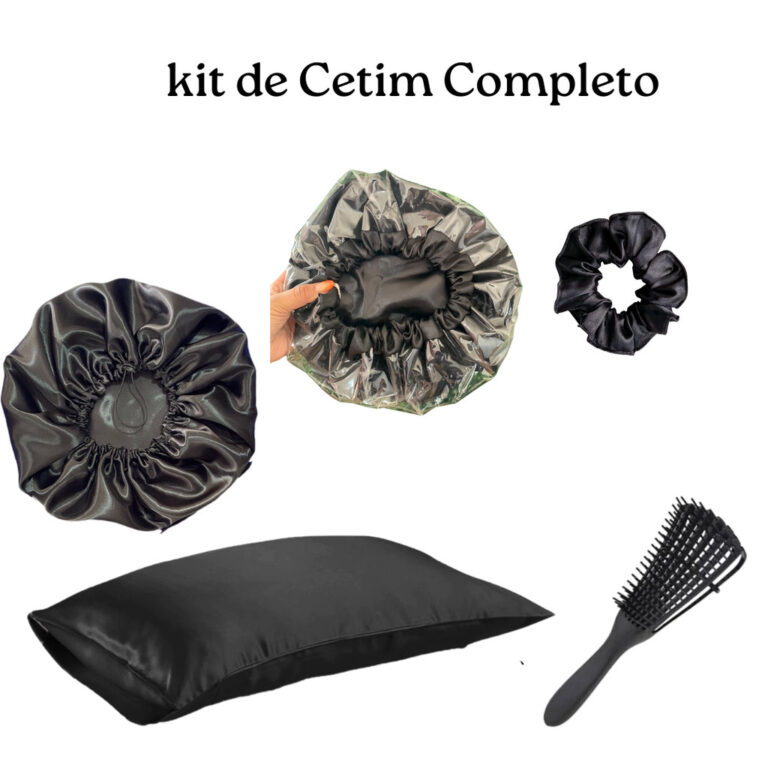 Kit Touca de Banho de Cetim Touca de cetim dupla f