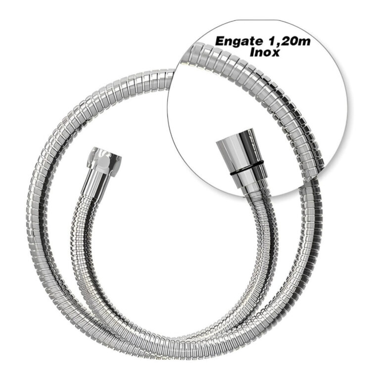 Engate Mangueira Flexível Aço Inox 1,20m Ducha H