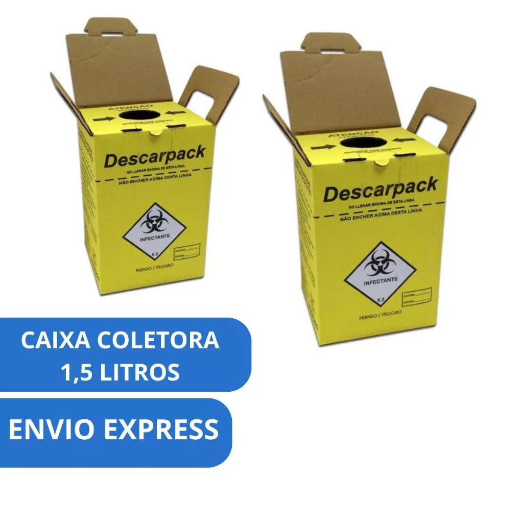 Caixa Coletora de Material Perfuro Cortante 1,5 Litros – Descarpack