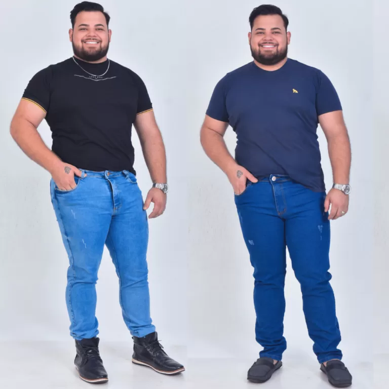 Kit 2 Calças Jeans Masculinas Plus Size Lycra Con
