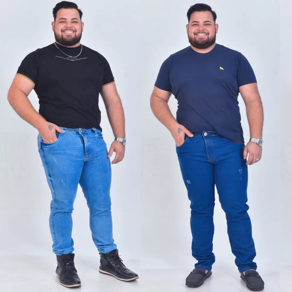 Kit 2 Calças Jeans Masculinas Plus Size Lycra Conforto Tamanhos G1 G2 G3 Grandes Moda Casual Estilo