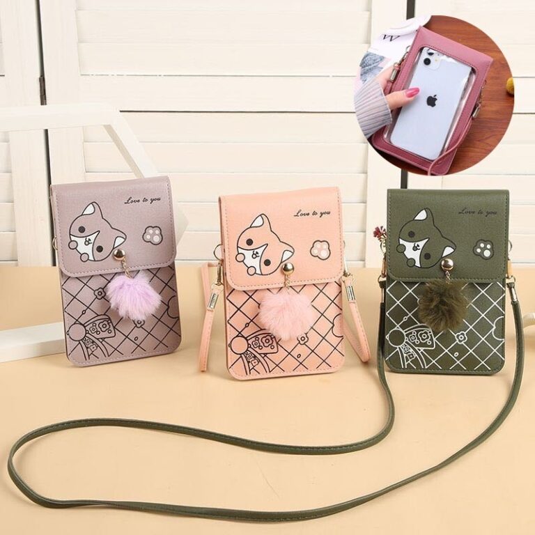 gatinho Mochila feminina de ombro para celular com