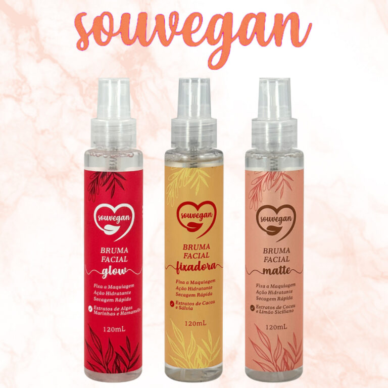 Kit 3 Bruma Facial Glow Fixadora Matte Souvegan La
