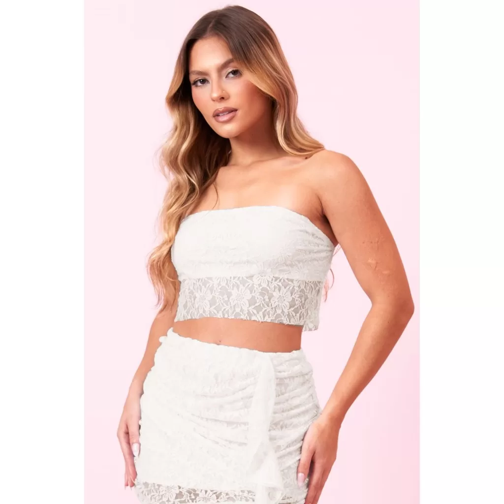 Blusa Feminina Renda Flowers Planet Girls Off White